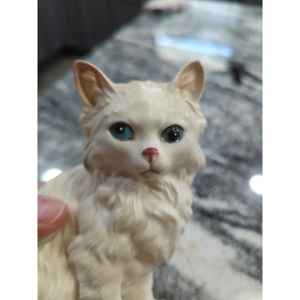 Vintage Japan Lefton White Persian Cat Figurine #H1514 Kitty